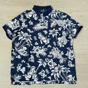 Polo Ralph Lauren Tropical Aloha Hawaii Print Polo Shirt classic fit size L